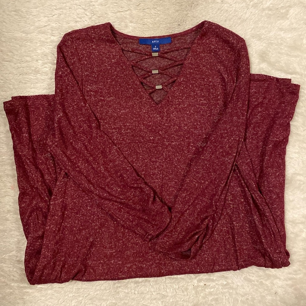 Apt. 9 Red Sweater Dress with Pockets | Size Small | 3/4 Sleeve